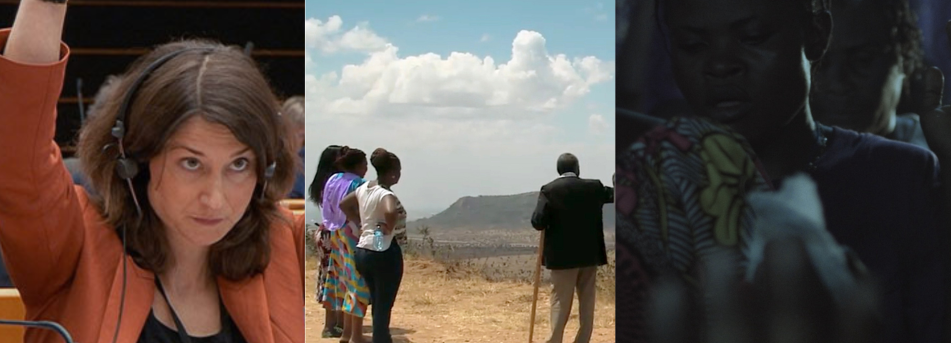 Collage von Filmstills aus "Everyones Business", "Our Land, Our Freedom" und "Tongo Saa - Rising Up at Night"