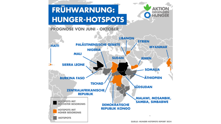 Frühwarnung: Hunger-Hotspots 2024, Juni bis Oktober